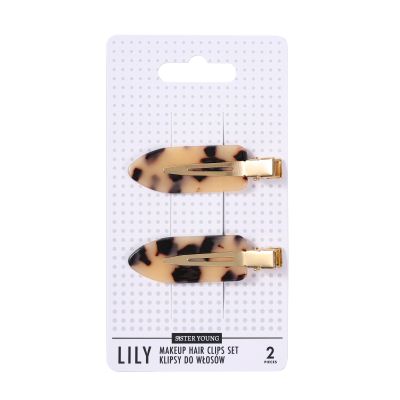 SisterYoung LILY LIGHT LEOPARD PRINT hiusklipsit 2 kpl
