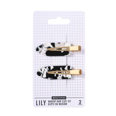 SisterYoung LILY BLACK AND WHITE hiusklipsit 2 kpl
