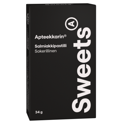 Apteekkarin sokerillinen salmiakkipastilli 34 g