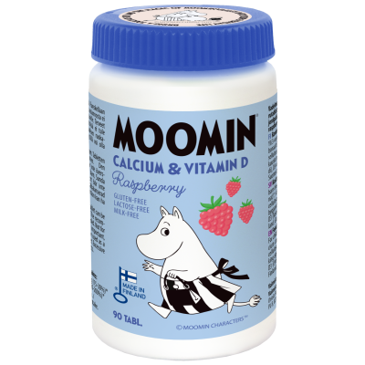 Moomin Calcium & D-vitamiini raspberry 90 tabl