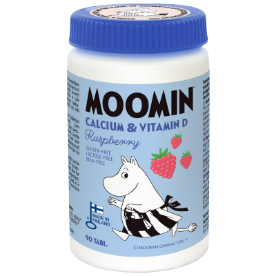 Moomin Calcium & D-vitamiini raspberry 90 tabl