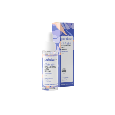 Puhdas+ Hyaluronihapposeerumi, mustikka Kolmitehoinen 30 ml