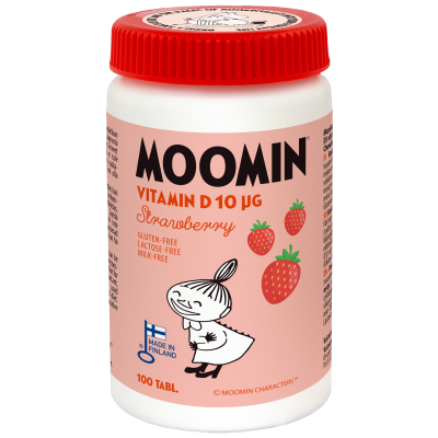 Moomin Vitamin D strawberry 100 tablettia