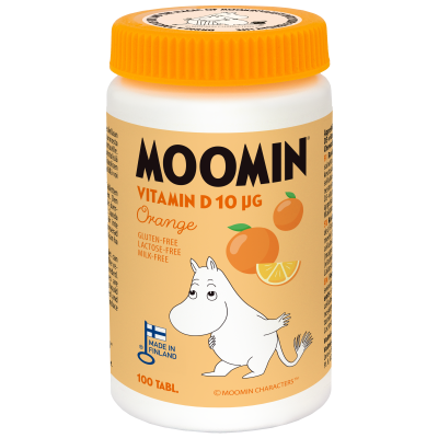 Moomin Vitamin D orange 100 tablettia