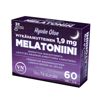 Via Naturale Melatoniini 1,9 mg Pitkävaikutteinen 60 tabl