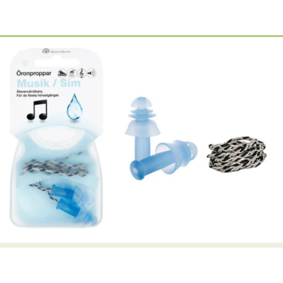 SwedSafe Music & Swim korvatulppa (L)