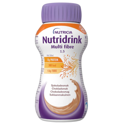 NUTRIDRINK MULTI FIBRE neste, täydennysravintovalmiste (kaakao)4x200 ml