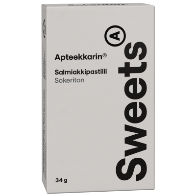 Apteekkarin Salmiakkipastilli sokeriton 34 g