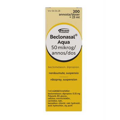 BECLONASAL AQUA nenäsumute, suspensio 50 mikrog/annos 200 annosta