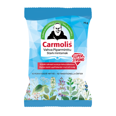 Carmolis Vahva piparminttu kurkkukaramelli  75 g 