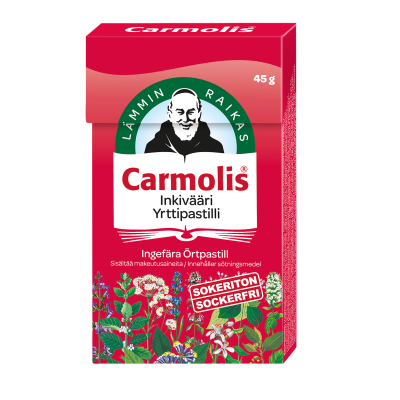 Carmolis Inkivääri Yrttipastilli  45 g 
