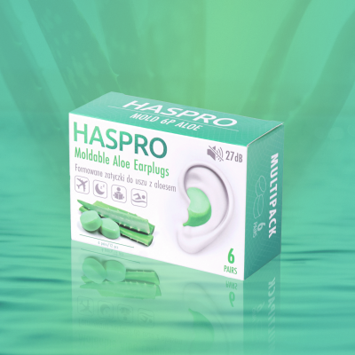 Haspro MOLDABLE Aloe Vera silikonikorvatulpat 6 pari