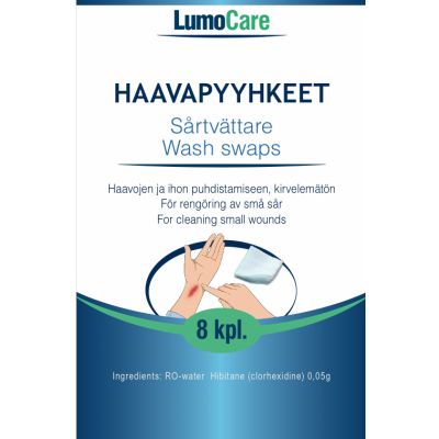 Lumocare haavapyyhkeet kirvelemätön 8 kpl