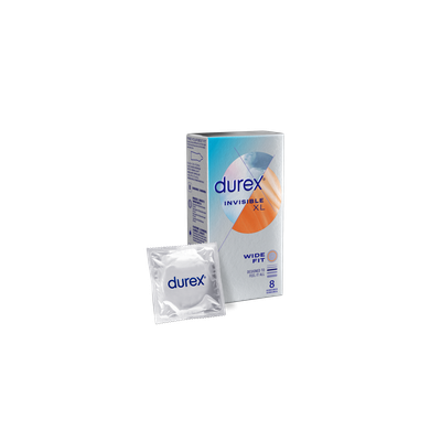 Durex Invisible XL Wide Fit Kondomi 8 kpl