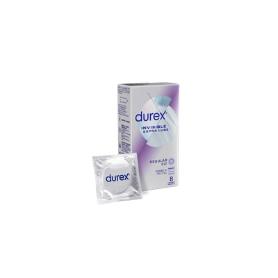 Durex Invisible Extra Lube Regular Fit Kondomi 8 kpl