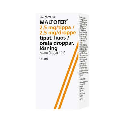 MALTOFER tipat, liuos 2,5 mg/tippa 30 ml