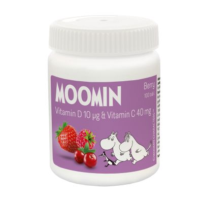 Moomin C+D-vitamin Berry purutabl 100 kpl