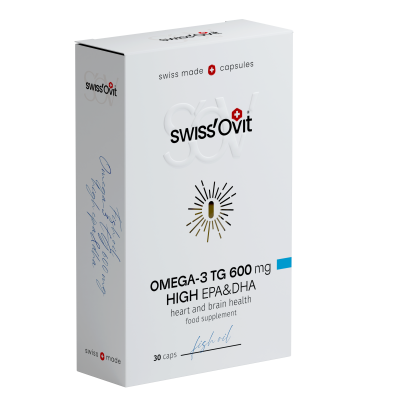 SwissOvit Omega-3 TG 600 mg kalaöljy vahva EPA&DHA 30 kaps