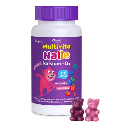 MULTIVITA NALLE KALSIUM+D3 100 MG/5 MCG 50 TABL