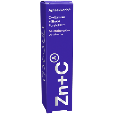 Apteekkarin C+ Sinkkipore mustaherukka 20 poretabl