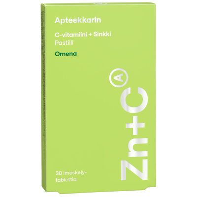 Apteekkarin C+ Sinkki omena 30 kpl
