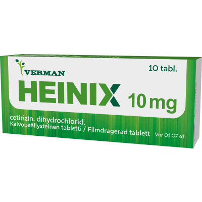 HEINIX tabletti, kalvopäällysteinen 10 mg 10 fol