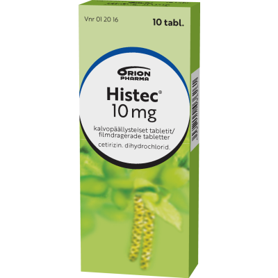 HISTEC tabletti, kalvopäällysteinen 10 mg 10 fol