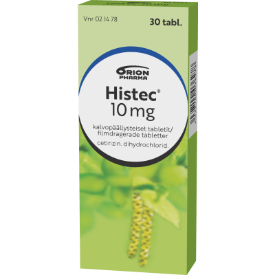 HISTEC tabletti, kalvopäällysteinen 10 mg 30 fol