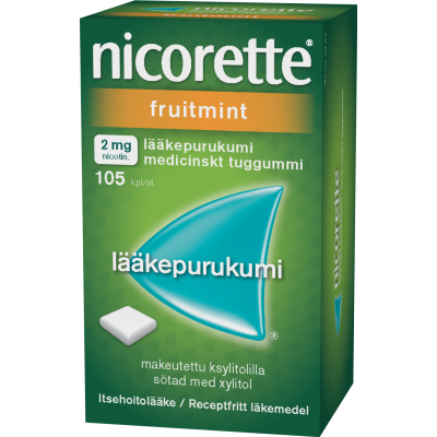 NICORETTE FRUITMINT lääkepurukumi 2 mg 105 fol