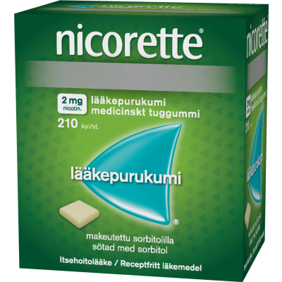 NICORETTE lääkepurukumi 2 mg 210 fol