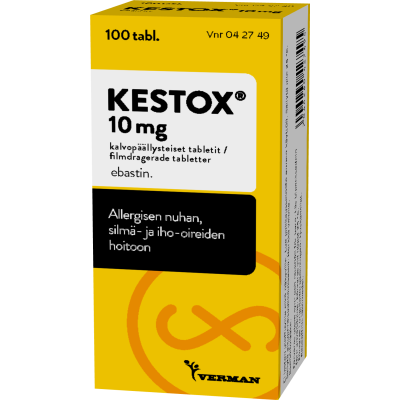 KESTOX tabletti, kalvopäällysteinen 10 mg 100 fol
