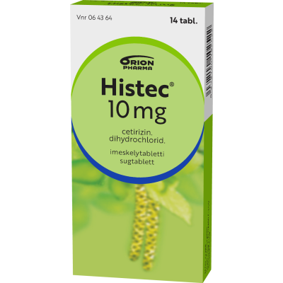 HISTEC imeskelytabletti, puristettu 10 mg 14 fol