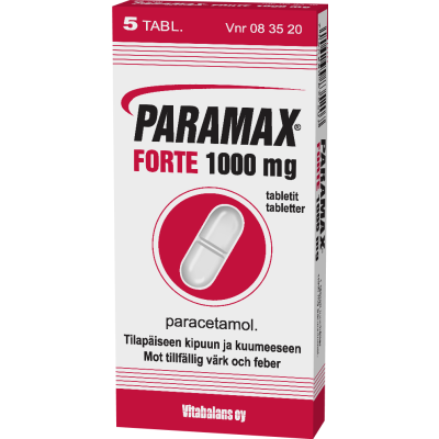 PARAMAX FORTE tabletti 1000 mg 5 fol
