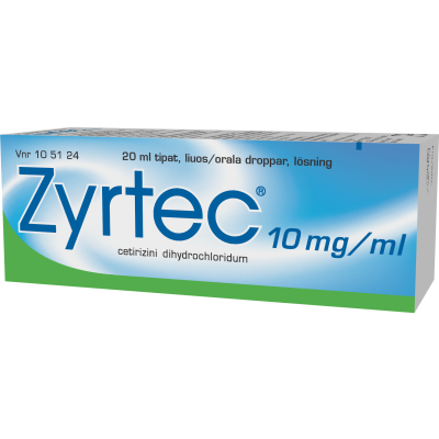 ZYRTEC tipat, liuos 10 mg/ml 20 ml