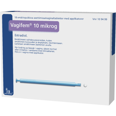 VAGIFEM emätinpuikko, tabletti 10 mikrog 18 fol