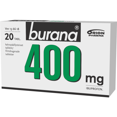 BURANA tabletti, kalvopäällysteinen 400 mg 20 fol