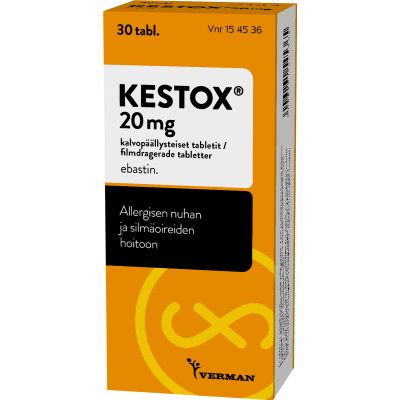 KESTOX tabletti, kalvopäällysteinen 20 mg 30 fol