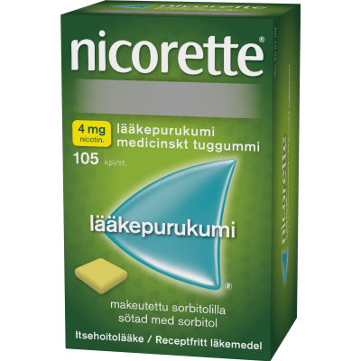 NICORETTE lääkepurukumi 4 mg 105 fol