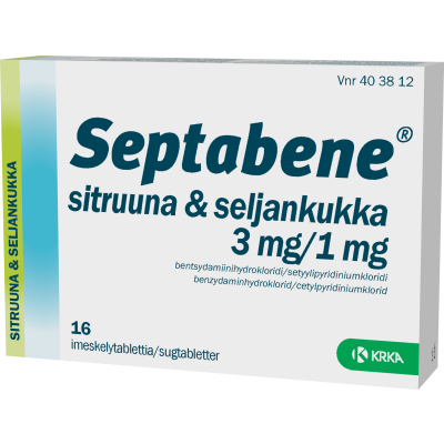 SEPTABENE SITRUUNA & SELJANKUKKA imeskelytabletti 3/1 mg 16 fol
