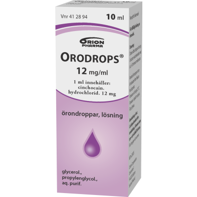 ORODROPS korvatipat, liuos 12 mg/ml 10 ml