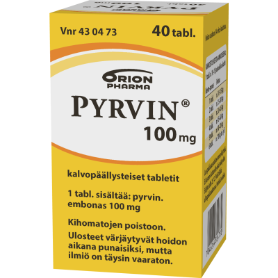 PYRVIN tabletti, kalvopäällysteinen 100 mg 40 kpl