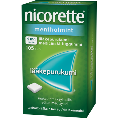 NICORETTE MENTHOLMINT lääkepurukumi 2 mg 105 fol