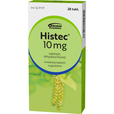 HISTEC imeskelytabletti, puristettu 10 mg 28 fol
