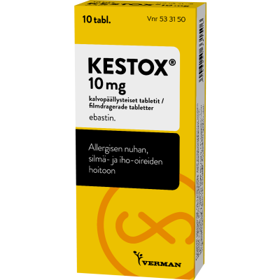 KESTOX tabletti, kalvopäällysteinen 10 mg 10 fol