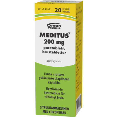 MEDITUS poretabletti 200 mg 20 kpl