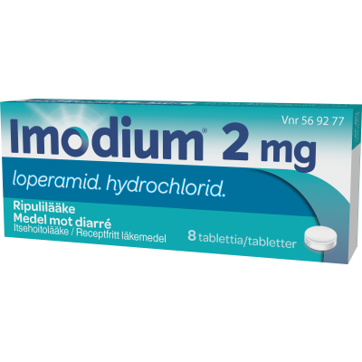 IMODIUM tabletti, kalvopäällysteinen 2 mg 8 fol