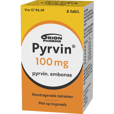 PYRVIN tabletti, kalvopäällysteinen 100 mg 6 kpl