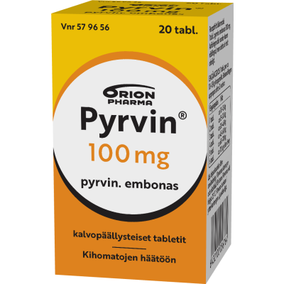 PYRVIN tabletti, kalvopäällysteinen 100 mg 20 kpl