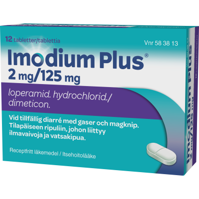 IMODIUM PLUS tabletti 2/125 mg 12 fol