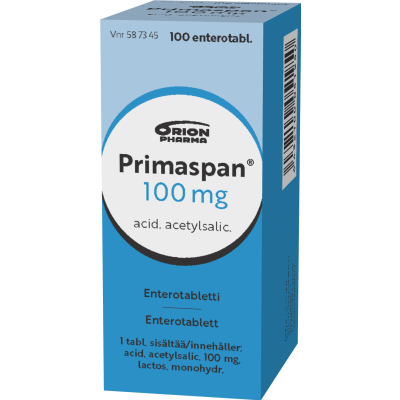 Primaspan 100mg 100tbl läpipainopakkaus